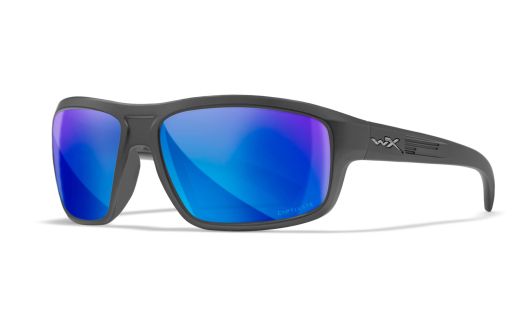 WX CONTEND, Lenses: CAPTIVATE™ Polarized Blue Mirror, Frame: Matte Graphite