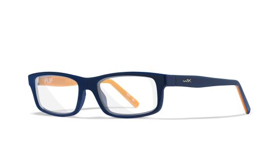 WX FLIP, Lenses: Clear, Frame: Lapis Blue / Orange