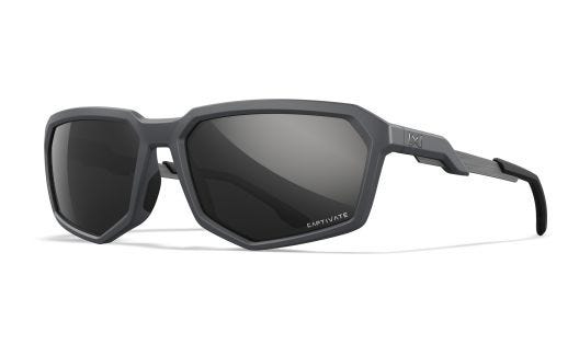 WX RECON, Lenses: CAPTIVATE™ Polarized Black Mirror, Frame: Matte Grey