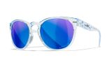 Image of WX COVERT, Lenses: CAPTIVATE™ Polarized Blue Mirror, Frame: Gloss Crystal Light Sapphire Blue