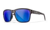 Image of WX TREK, Lenses: CAPTIVATE™ Polarized Blue Mirror, Frame: Gloss Crystal Dark Grey