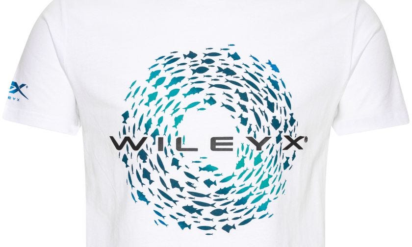WX Fish T-shirt, White Cotton w/ Wiley X,  Image