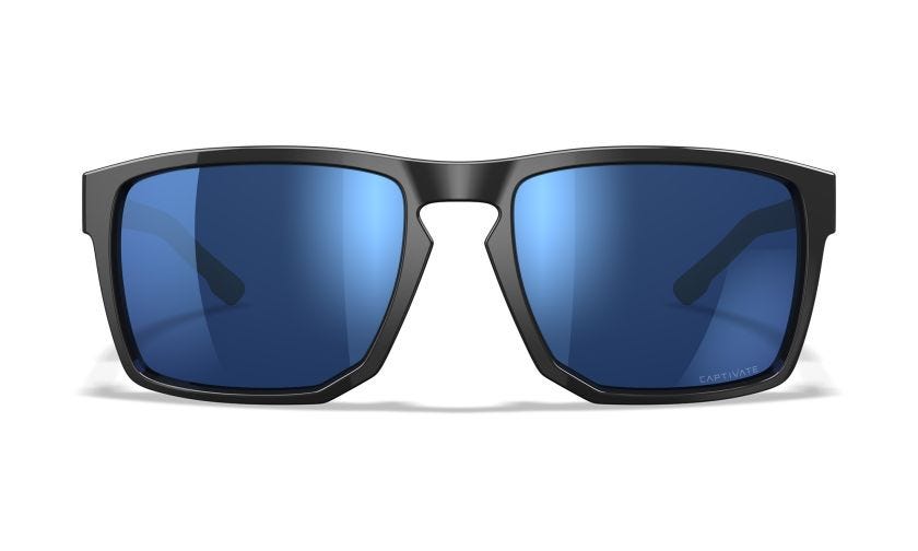 WX APEX, Lenses: CAPTIVATE™ Polarized Blue Mirror, Frame: Gloss Black Image