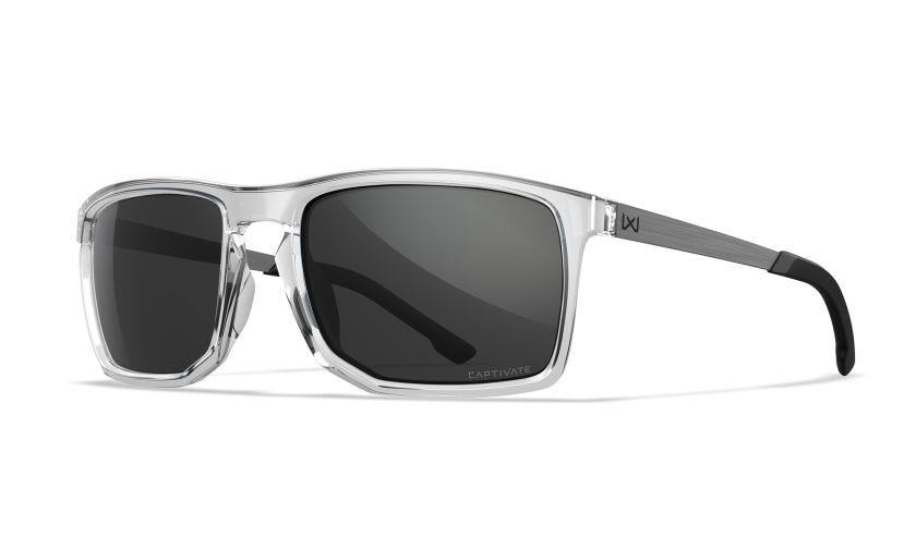 WX AXE, Lenses: CAPTIVATE™ Grey, Frame: Gloss Crystal Clear Image