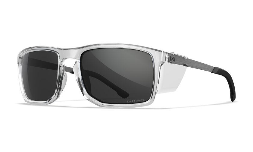 WX AXE, Lenses: CAPTIVATE™ Grey, Frame: Gloss Crystal Clear Image