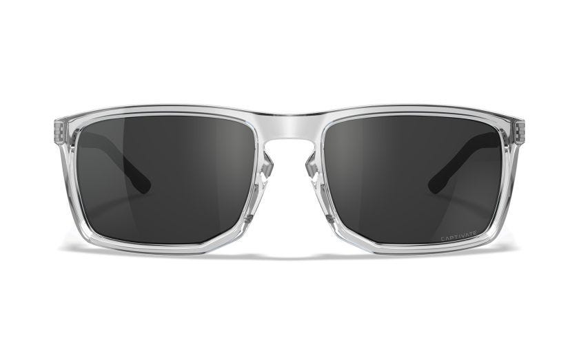 WX AXE, Lenses: CAPTIVATE™ Grey, Frame: Gloss Crystal Clear Image