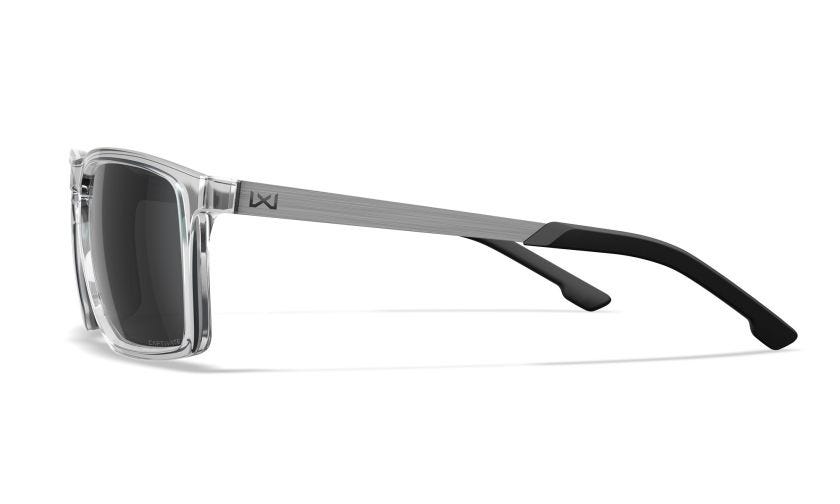 WX AXE, Lenses: CAPTIVATE™ Grey, Frame: Gloss Crystal Clear Image