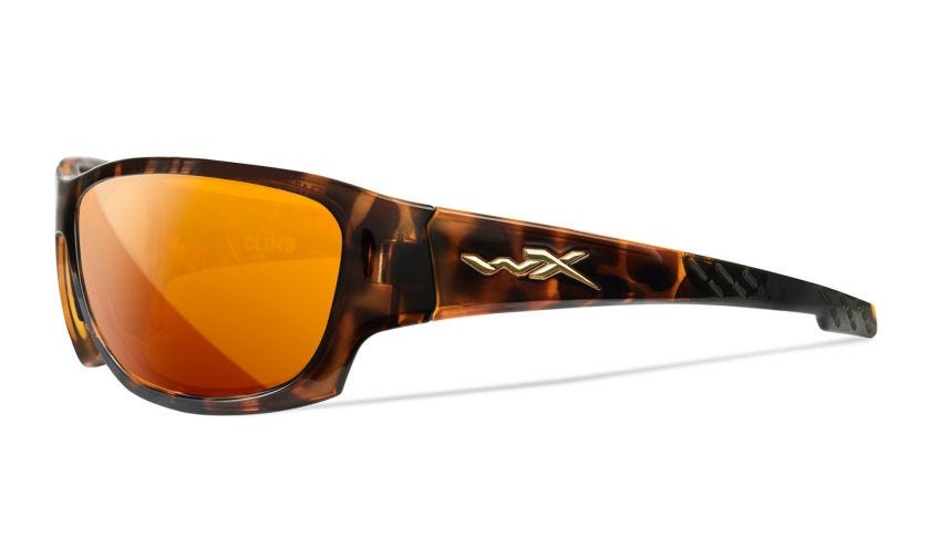 WX CLIMB, Lenses: CAPTIVATE™ Polarized Bronze Mirror, Frame: Gloss Tortoise Image