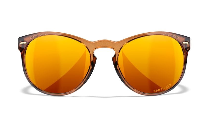 WX COVERT, Lenses: CAPTIVATE™ Polarized Bronze Mirror, Frame: Crystal Rootbeer Image