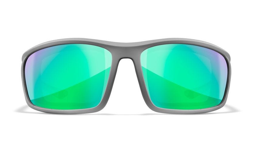 WX GRID, Lenses: CAPTIVATE™ Polarized Green Mirror, Frame: Matte Cool Grey Image