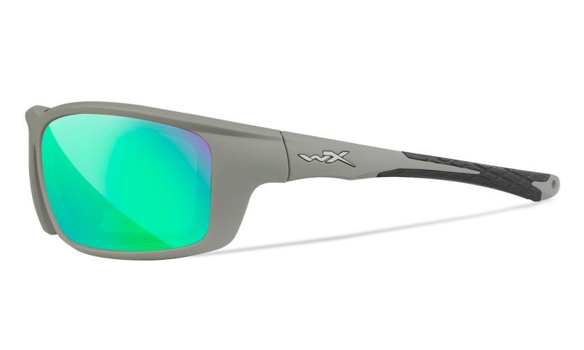 WX GRID, Lenses: CAPTIVATE™ Polarized Green Mirror, Frame: Matte Cool Grey Image