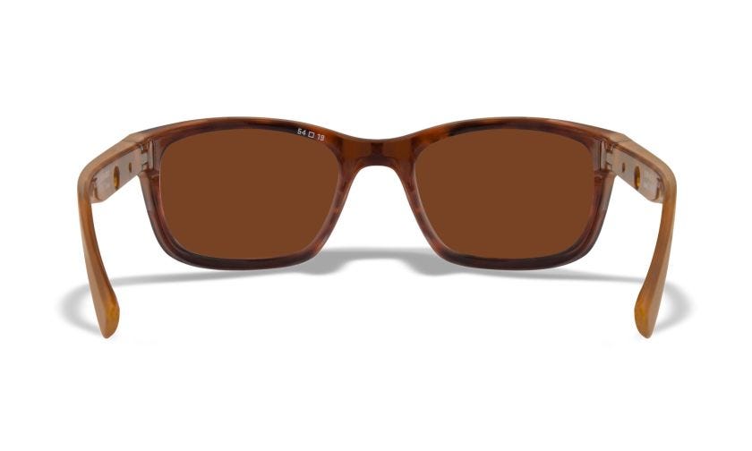 WX HELIX, Lenses: CAPTIVATE™ Polarized Green Mirror, Frame: Gloss Demi Brown Image