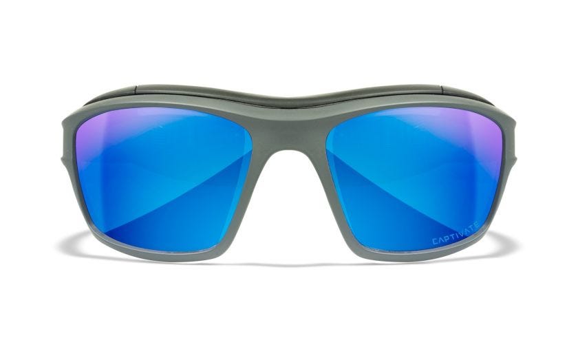 WX OZONE, Lenses: CAPTIVATE™ Polarized Blue Mirror, Frame: Matte Grey Image