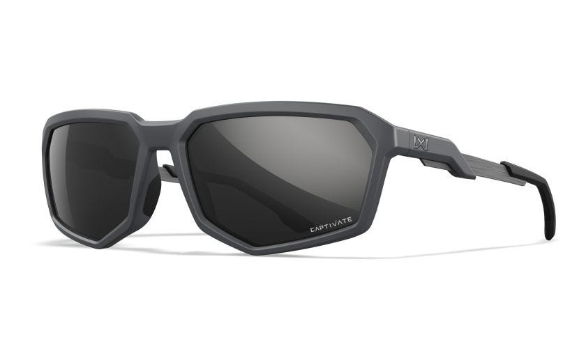WX RECON, Lenses: CAPTIVATE™ Polarized Black Mirror, Frame: Matte Grey Image