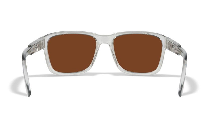 WX TREK, Lenses: CAPTIVATE™ Polarized Green Mirror, Frame: Gloss Crystal Light Grey Image